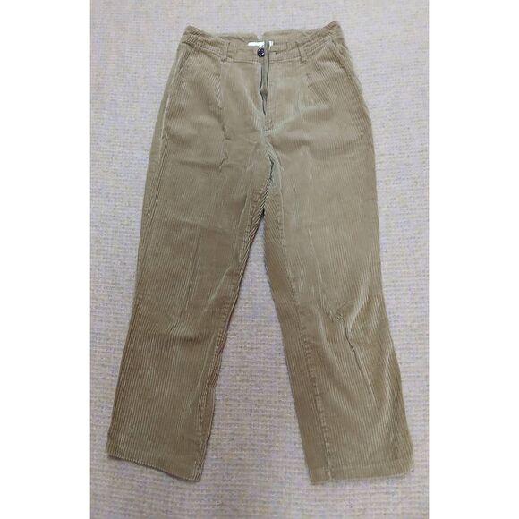 Alex mills women size 4 hi rise baggy straight leg camel yellow corduroy pants - Picture 2 of 7